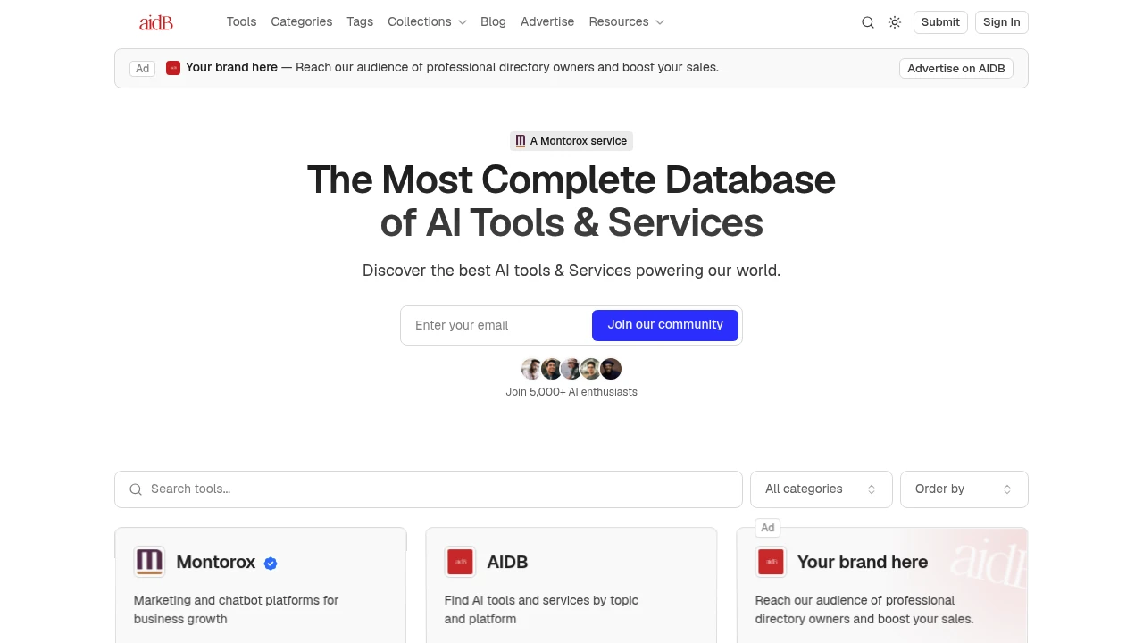 Discover the best AI tools & Services powering our world. media