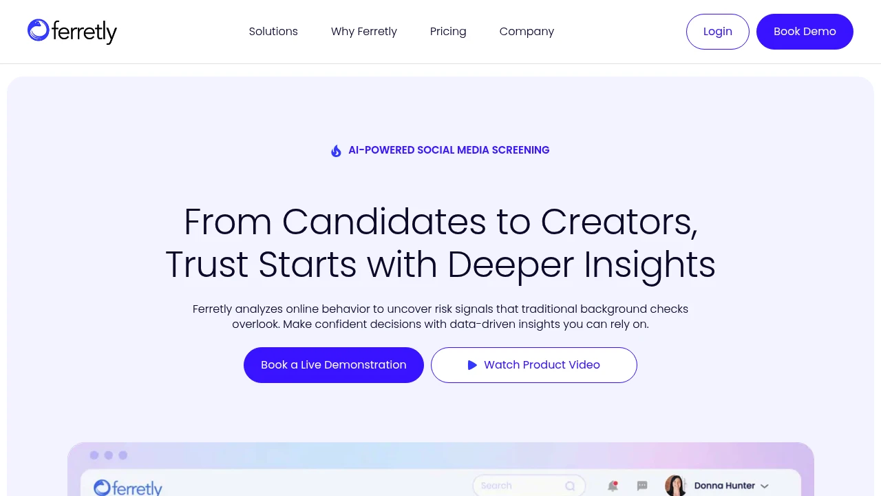 Screenshot of Ferretly website