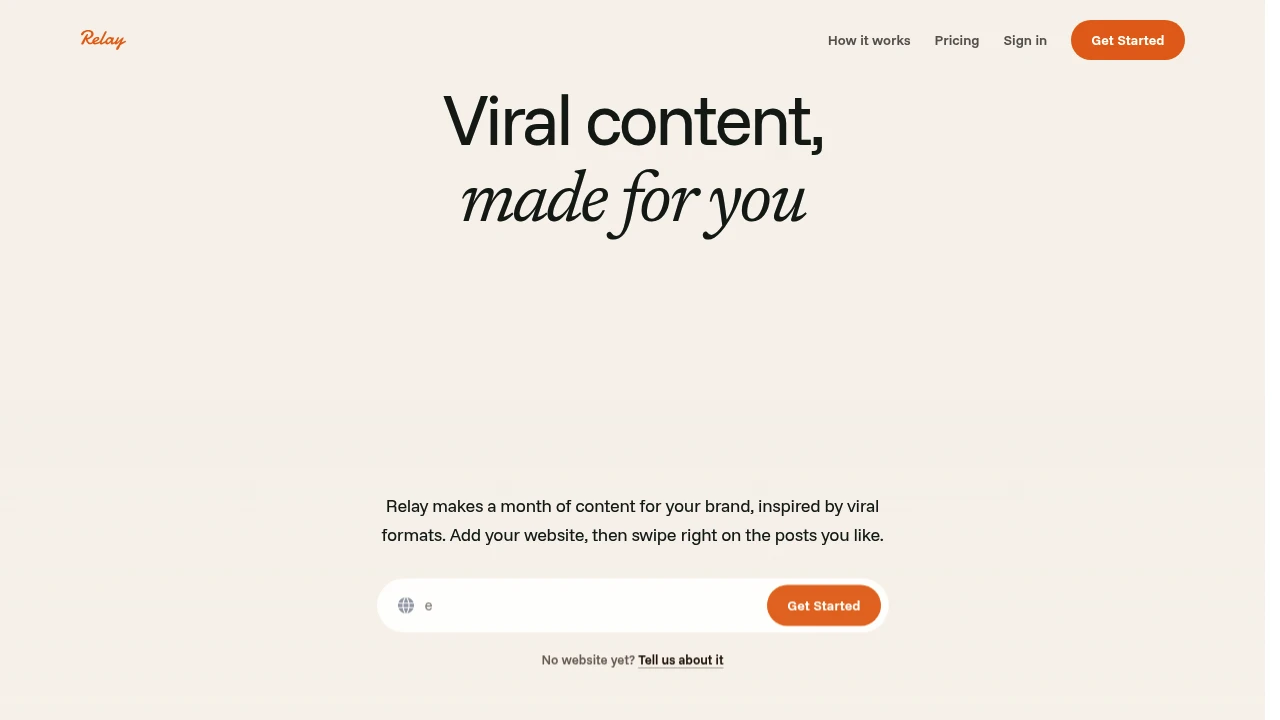 Screenshot of Relay Studio website
