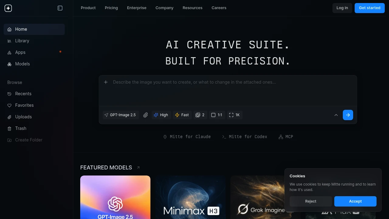 Screenshot of Mitte website